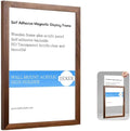 Wall Mount Acrylic Sign Holder Self Adhesive Magnetic Display Frame Clear Document Frame for Office, Store, School, Home, Wall Picture Frame (Walnut A4 210×297mm/8.27×11.69inches)