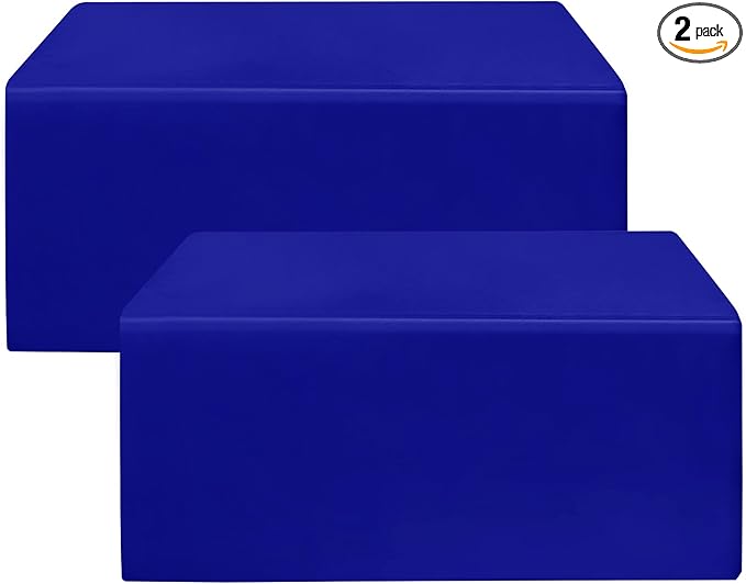 HolidayIdeas Royal Blue Fitted Tableclothes - 72 x 30 Inch - 2 Pack Rectangle Table Covers for 6 Foot Tables, Polyester Fabric Tablecloths for Parties, Holiday Dinner, Trade Show