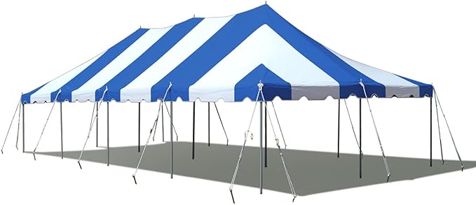 TentandTable 20' x 40' Premium Canopy Tent, Blue/White, Outdoor Pole Tent, 80-160 Person Capacity for Parties, Weddings, Events, Commercial and Residential Use, Large Heavy Duty Vinyl Canopy Tents