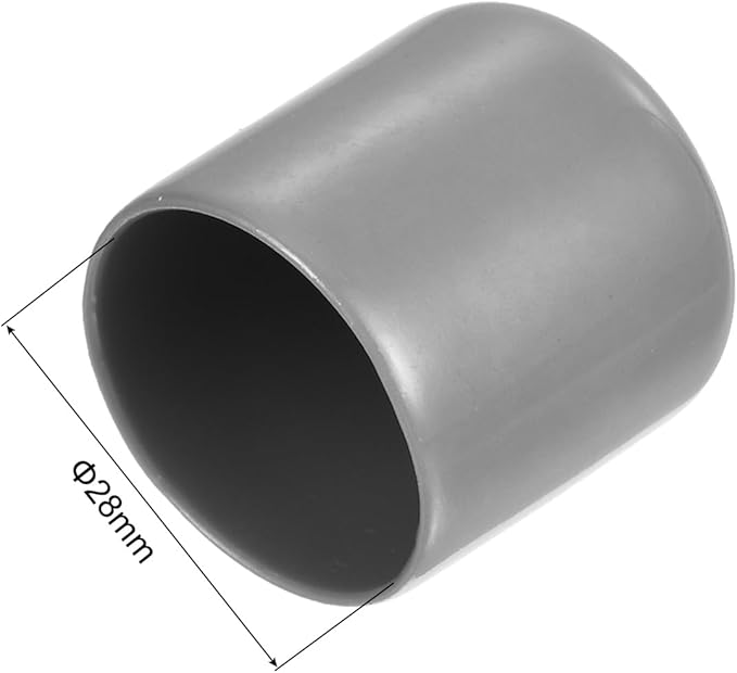 uxcell 5pcs Rubber End Caps Protective Caps 28mm ID Vinyl PVC Round Tube Bolt Cap Cover Screw Thread Protectors Light Gray