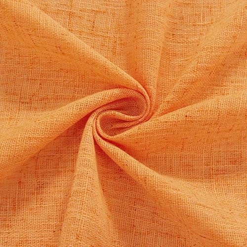 Faux Linen Semi Sheer Extra Wide Room Divider Curtain with Flexible Curtain Track, Light Filtering Privacy Drapes for Window Sliding Glass Door, Living Room Bedroom, Sunset Orange,100"W x 84"L,1 panel