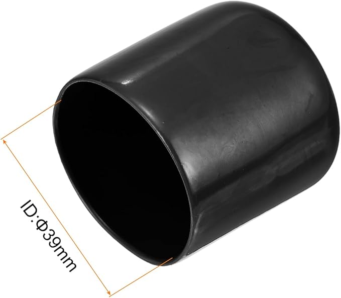 uxcell 5pcs Rubber End Caps 1 9/16"(39mm) ID Vinyl PVC Round Tube Bolt Cap Cover Screw Thread Protectors Black