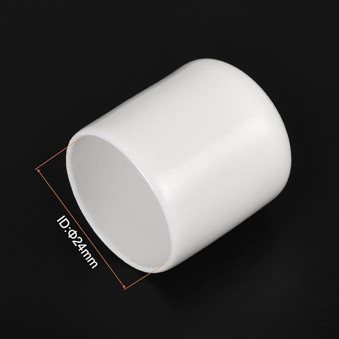 uxcell 10pcs Rubber End Caps 24mm ID Vinyl Round End Cap Cover Screw Thread Protectors White