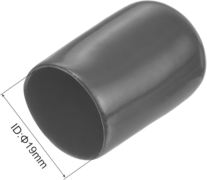 uxcell 10pcs Rubber End Caps 19mm(3/4") ID Vinyl Round End Cap Cover Screw Thread Protector Dark Grey