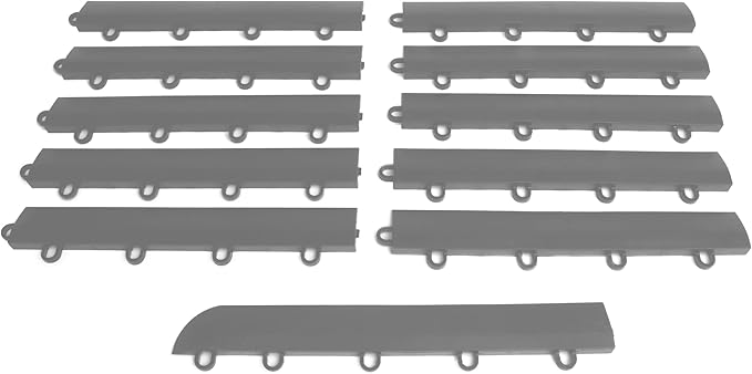Big Floors Female Transition Edge Kit, Durable Interlocking Modular Garage Floor Edging, Compatible with RaceDeck, GarageTrac and GarageDeck Products, (11 Piece), Alloy