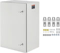 VEVOR Steel Electrical Enclosure Box, 24'' x 16'' x 12'', IP65 Weatherproof Carbon Steel Hinged Junction Box with Mounting Plate