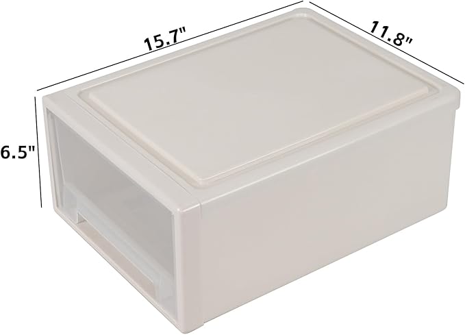 18 Quart Plastic Compact Stacking Storage Drawers, Stackable Plastic Drawers Organizer, 3 Packs