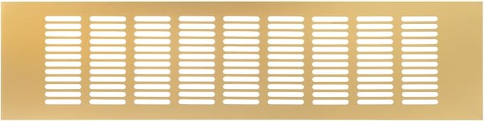 Vent Systems 15.75 x 3.94 (Outer Size) Air Supply Ventilation Grille - Pack of 2 - Gold Aluminum Rectangle Intake/Exhaust Door Vent Deflector - HVAC for Home Improvement Floor, Wall Duct Cover
