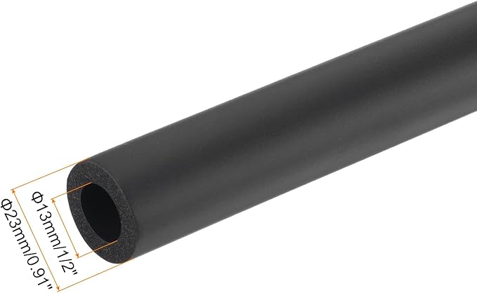 uxcell Foam Tubing for Handle Grip Support,13mm(1/2") ID 23mm(0.91") OD 0.3 Meter/1ft Length Black