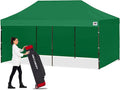 ABCCANOPY Heavy Duty Easy Pop up Canopy Tent with Sidewalls 10x20, Forest Green