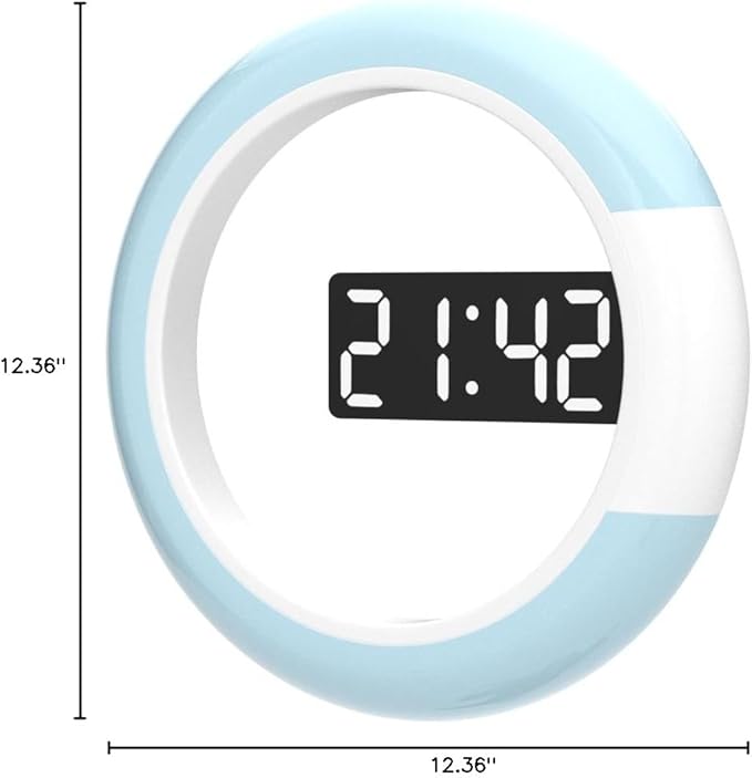 mooas Mood Light LED Silent Digital Wall Clock with Remote, Backlit Nightlight, Modern Digital LED Wall Clock Display Alarm Clock Melody 5 Brightness for Bedroom Living Room