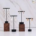 GISELA D 4Pcs Black Metal Earring T Bar Stand Retail Display Holders for Show, Jewelry Online Stores Photography Display Props (Black 4pcs)