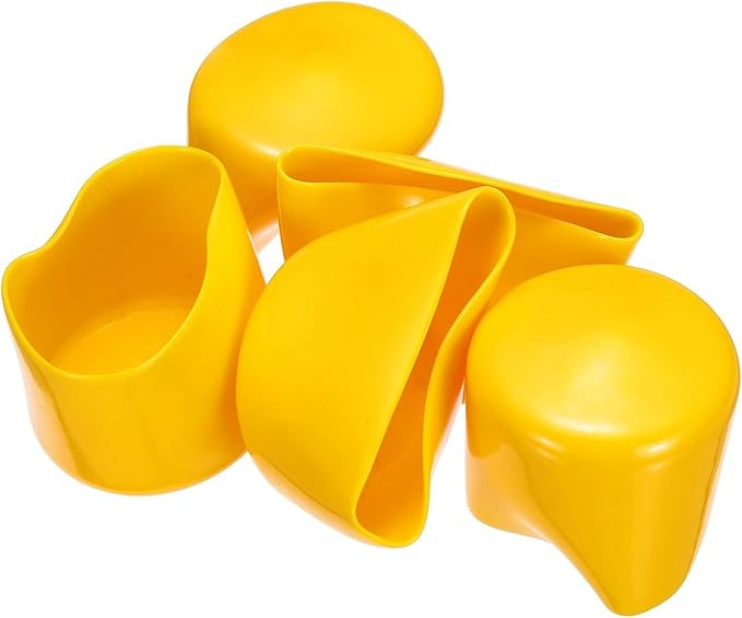 uxcell 5pcs Rubber End Caps 50mm(2 Inch) ID Vinyl PVC Round Tube Bolt Cap Cover Screw Thread Protectors Yellow