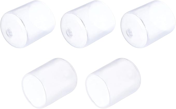 uxcell 5pcs Rubber End Caps 22mm(7/8") ID PVC Vinyl Round Tube Bolt Cap Cover Screw Thread Protectors Clear