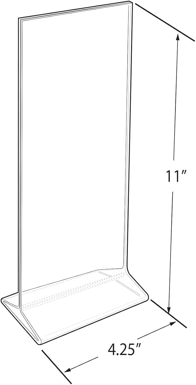 Azar Displays 142745 4.25" W x 11" H Vertical Top-Load Sign Holder