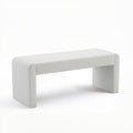 Velvet Entryway Bench End of Bed Bench Upholstered Modern Window Bench Comfy Ottoman for Dining Room/Bedroom/Living Room/Hallway/Indoor (Ivory White)
