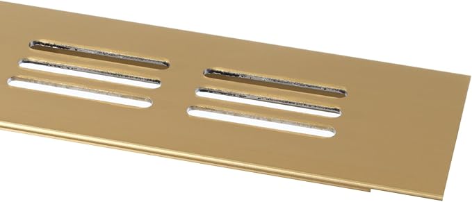 Vent Systems 11.81 x 1.57 (Outer Size) Air Supply Ventilation Grille - Gold Aluminum Rectangle Intake/Exhaust Door Vent Deflector - HVAC for Home Improvement Floor, Wall Duct Cover