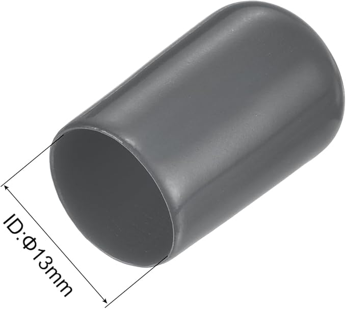 uxcell 10pcs Rubber End Caps 13mm ID Vinyl Round End Cap Cover Screw Thread Protector Dark Grey