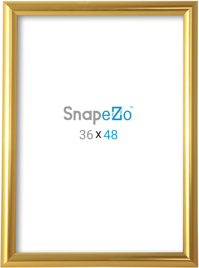 SnapeZo Gold Effect 36x48 Poster Frame, Front-Loading, Wall Mount, Aluminum 1.25" Profile, Professional Series