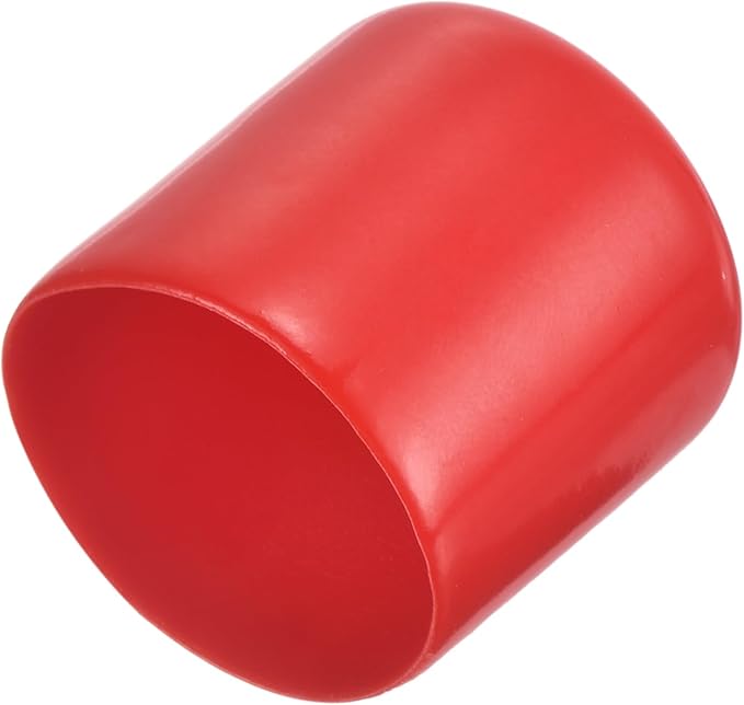 uxcell 4pcs Rubber End Caps 1 5/16"(33mm) ID Vinyl Round End Cap Cover Screw Thread Protectors Red, 30mm Height