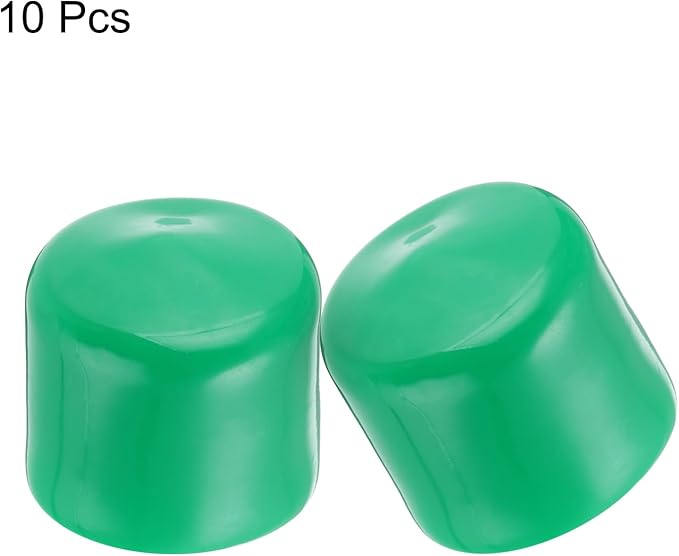 uxcell 10pcs Rubber End Caps 49mm(2") ID Vinyl Round End Cap Cover Screw Thread Protectors Dark Green