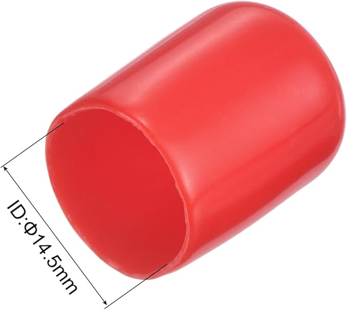 uxcell 10pcs Rubber End Caps 14.5mm ID Vinyl Round End Cap Cover Screw Thread Protector Red