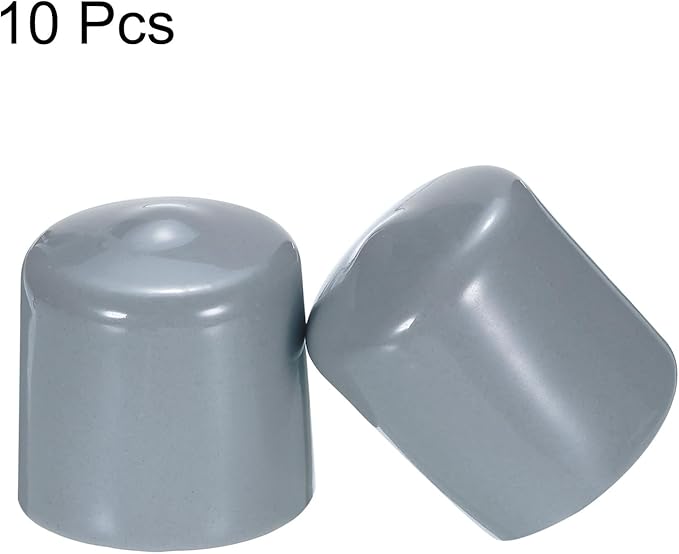 uxcell 10pcs Rubber End Caps 29mm(1.1") ID Vinyl Round End Cap Cover Screw Thread Protectors Grey