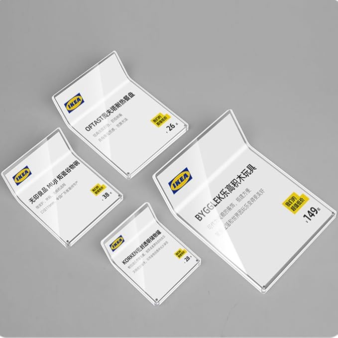 Acrylic Sign Holder Price Tag Displays Table Top Sign Stand (B：150*200mm/5.9*7.87 inches)