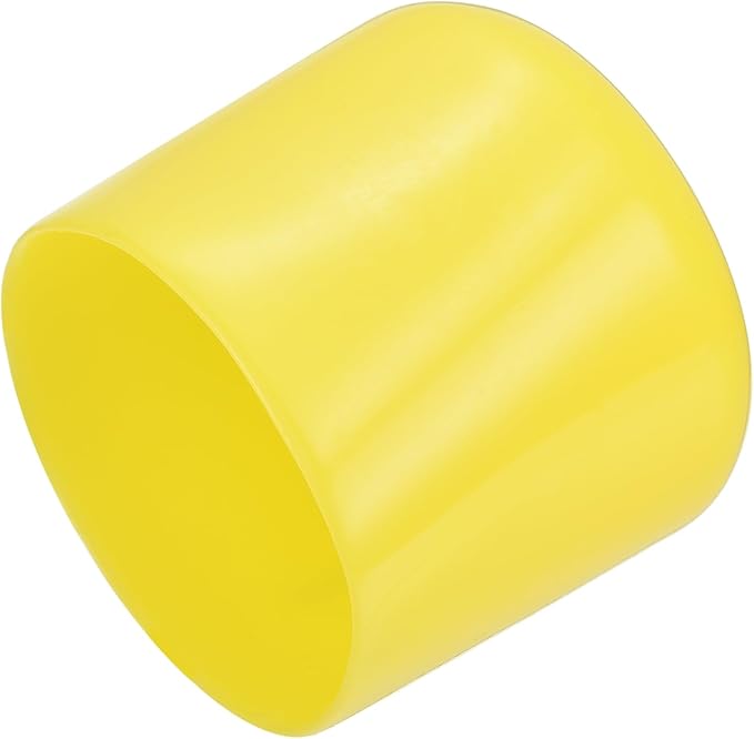 uxcell 4pcs Rubber End Caps 40mm(1 9/16") ID Vinyl Round Tube Bolt Cap Cover Screw Thread Protectors Yellow, 40mm Height