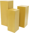 6Pcs Metal Display Pedestal Stands, Square Flower Display Pillars Rack for Wedding Party Decor, Dessert Table Display Cake Plant, Column Decorative Cube (Gold, 3PCS)