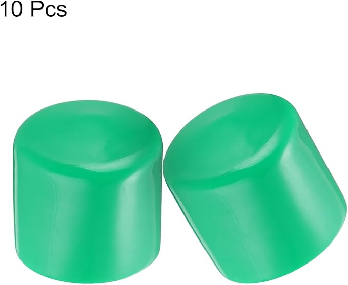 uxcell 10pcs Rubber End Caps 34mm(1 5/16") ID Vinyl Round End Cap Cover Screw Thread Protectors Dark Green