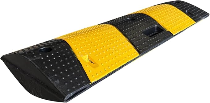 Rubber Speed Bump 6 Feet Rubber Driveway Modular Heavy Duty Speed 72.4 x 12 x 2.4 Inch Cable Protector Ramp for Garage Gravel Roads Asphalt Concrete, 6Ft-Speed Bump (1 Pack ZD 6ft Speed Bump)
