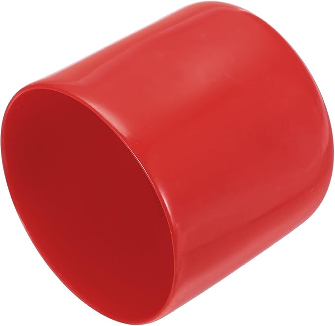 uxcell 4pcs Rubber End Caps 43mm ID Vinyl Round End Cap Cover Screw Thread Protectors Red, 40mm Height
