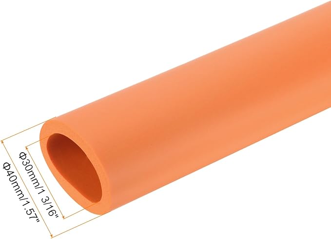 uxcell Foam Tubing for Handle Grip Support,36mm ID 48mm(1 7/8") OD 0.3 Meter/1ft Length Orange