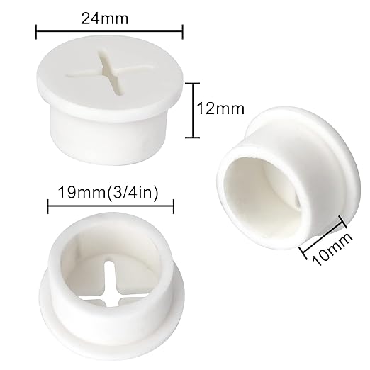 AccEncyc 12 Pcs Cable Cord Grommet Silicone Cable Grommet 3/4" Wire Hole Cover Cable Management Wire Organizer Cable Pass Through Desk Grommet for Table, Computer Desk, Office, Home