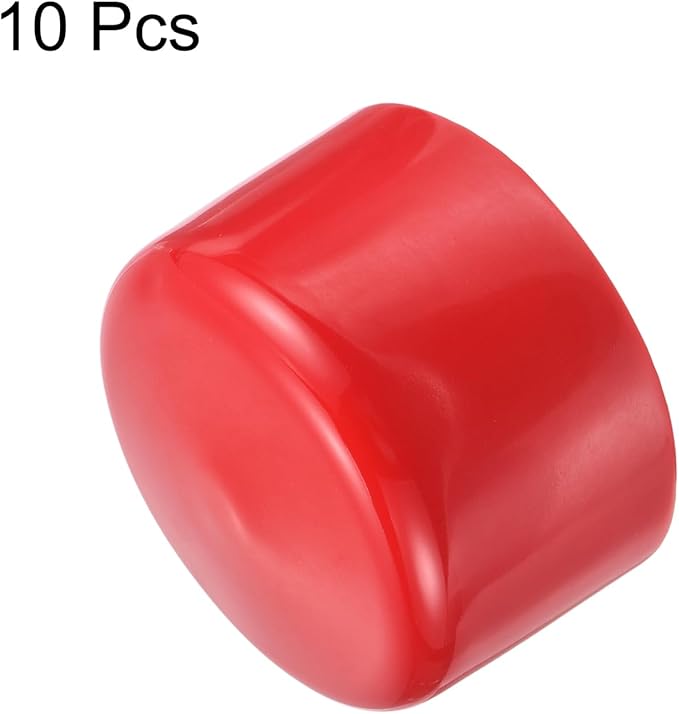 uxcell 10pcs Rubber End Caps 60mm ID Vinyl Round End Cap Cover Screw Thread Protector Red