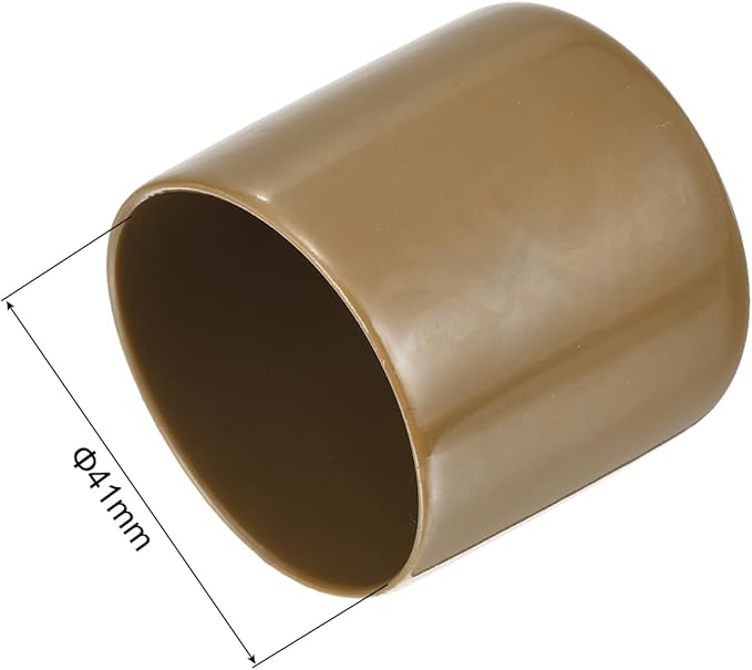 uxcell 10pcs Rubber End Caps 41mm(1 5/8") ID Vinyl Round End Cap Cover Screw Thread Protectors Light Brown