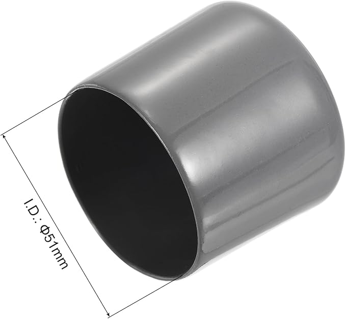 uxcell 4pcs Rubber End Caps 51mm ID Vinyl Round End Cap Cover Screw Thread Protectors Dark Grey, 40mm Height