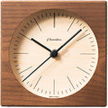 Wooden Desk Clock Japanese Handcrafted Solid Wood Clock Silent Non-Ticking Battery Operated Modern Decorative for Living Room Bedroom Office LINE Desk Clock CH-075 (Dark Brown)