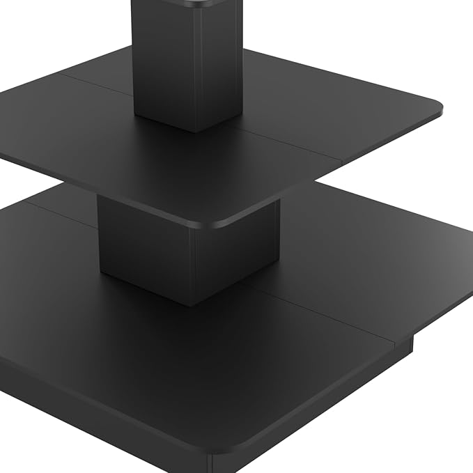 WISDOMFUR 3 Tier Squre Display Table – Multi-Colors, 48"" x 48"" x 42"" (Black), 3TR4848