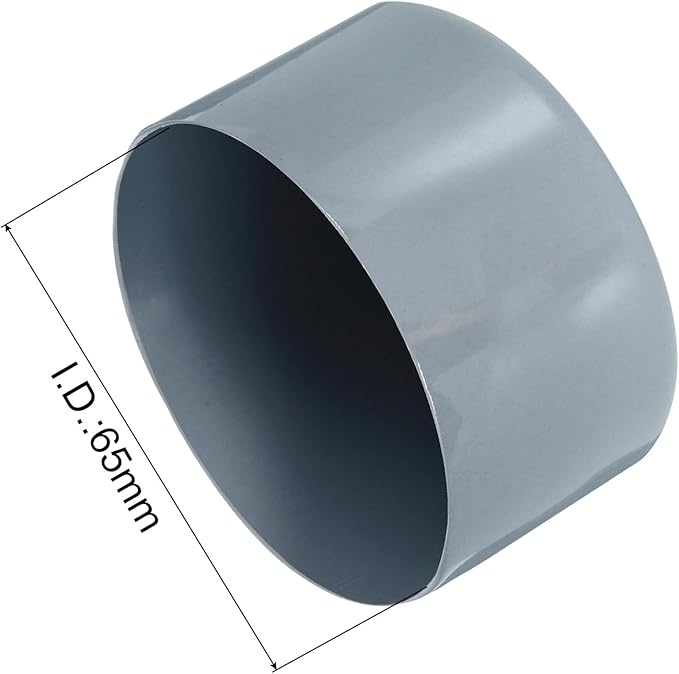 uxcell 4pcs Rubber End Caps 65mm ID Vinyl Round Tube Bolt Cap Cover Screw Thread Protectors Grey, 40mm Height