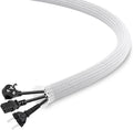 25Ft-1/4inch PET Expandable Braided Wire Sleeving,Wire Loom Cable Sleeve for TV,Computer,Home Theater,Automotive,Home Industrial,Electrical Wires,Chemical,Protect Cat from Chewing Cords,White