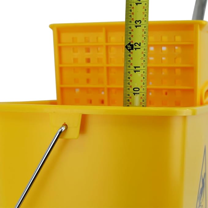 20L Rolling Janitorial Cleaning Mop Bucket Commercial Restaurant with Down Press Wringer, Random Color