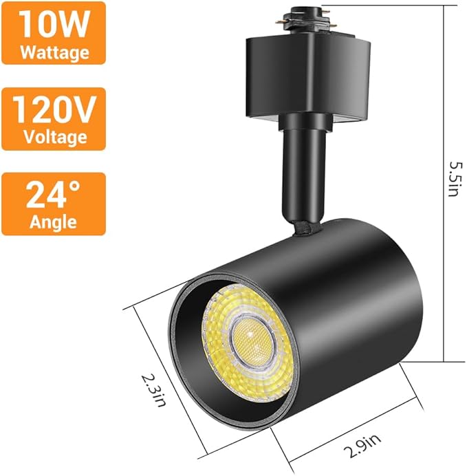 VANoopee 5-Color 8-Light LED Track Lighting Kit with 6.6FT H Type Track Lighting Rail, LED Track Light Heads Dimmable Modern Kitchen Track Lighting Fixtures Ceiling Spotlight, CRI90+ 10W 800lm Black
