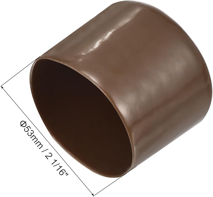 uxcell 10pcs Rubber End Caps 53mm(2 1/16") ID Vinyl Round End Cap Cover Screw Thread Protectors Brown