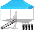 Eurmax USA 10'x15' Pop Up Canopy Tent Commercial Instant Canopies with Heavy Duty Roller Bag,Bonus 4 Sand Weights Bags (Sky Blue)