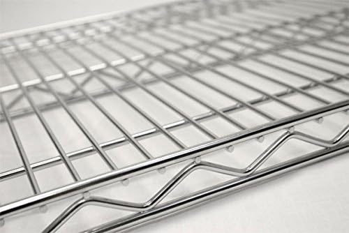 Omega 3 Tier Heavy Duty Rolling Utility Carts with Wheels and Handle Bar, NSF Certified 1200LBS, Commercial Serving Storage Cart for Warehouse Garage Kitchen, 21" Deep x 42" Wide x 39" High, Silver