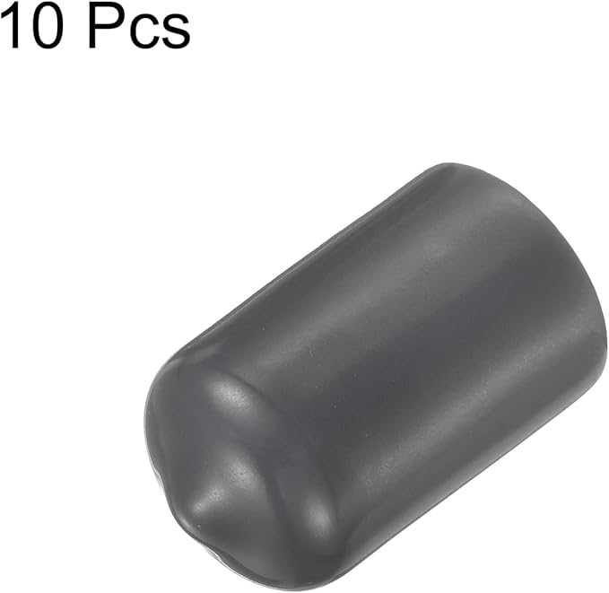 uxcell 10pcs Rubber End Caps 12.5mm ID Vinyl Round End Cap Cover Screw Thread Protector Dark Grey