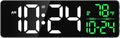 Large LED Digital Wall Clock with Date, Temperature, Auto-Brightness, Auto-DST | Big Digital Clock for Bedroom, Desk, Classroom, Living Room, Kitchen, Office, Gym, Farmhouse, Xmas Gift for Seniors