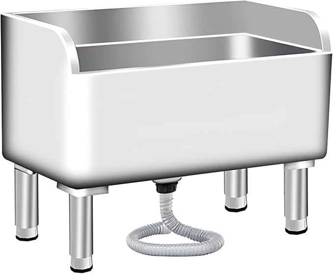 Floor Mop Sink With Drainage/Strainer,stainless steel utility sink,304 Stainless Steel,for Laundry Room,Kitchen, Restaurant, Garages,(S-17.7"L x 16.1"W x 21.6"H)
